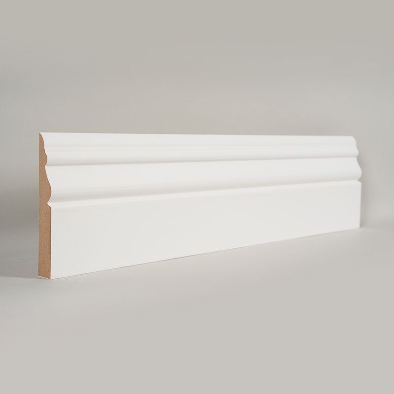 MDF-Sockelleiste (grundiert und perlweiß) 3/5' x 3 7/8'