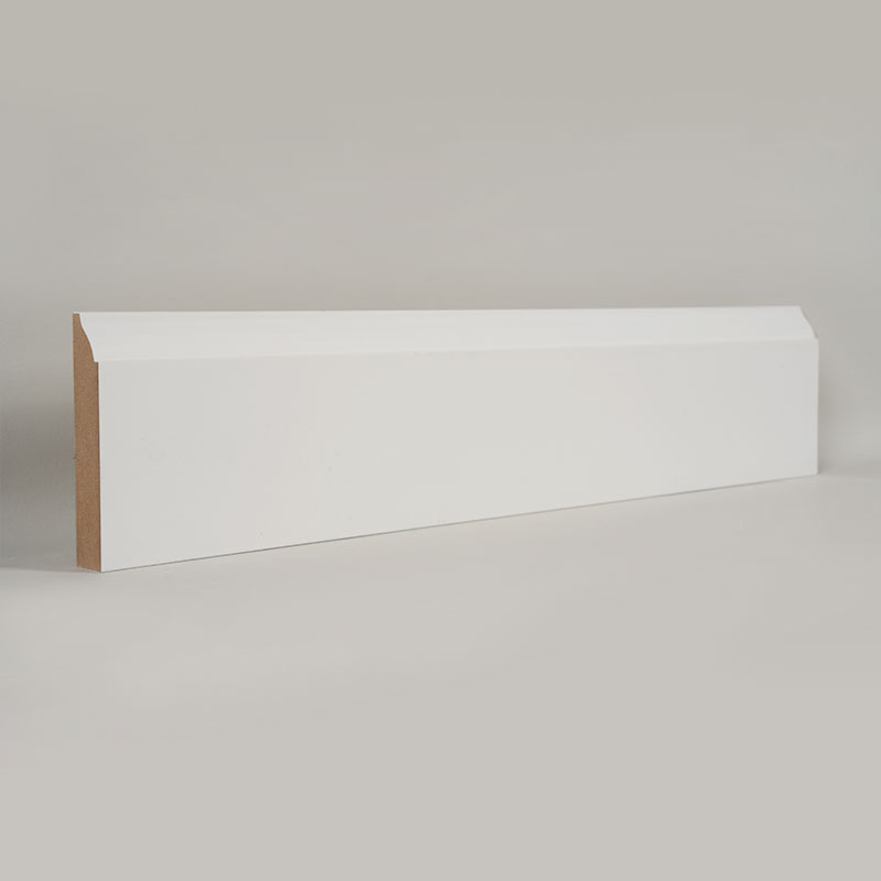 MDF-Sockelleiste (grundiert und perlweiß) 3/5' x 3 1/4'