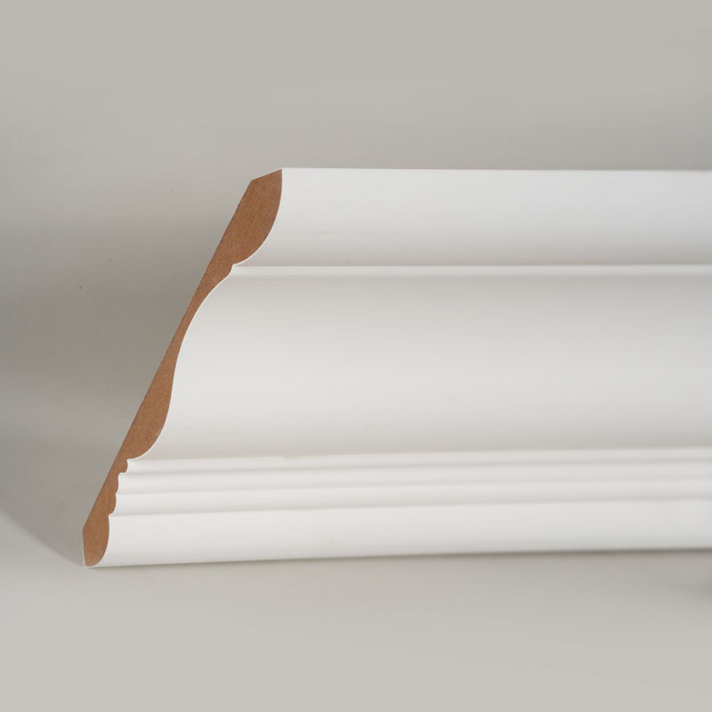 MDF-Kronenleiste (spachtelgrundiert und perlweiß), 3/5' x 6'