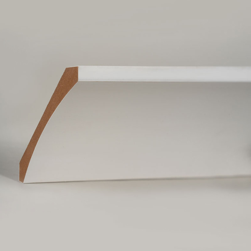 MDF-Kronenleiste (spachtelgrundiert und perlweiß), 3/5