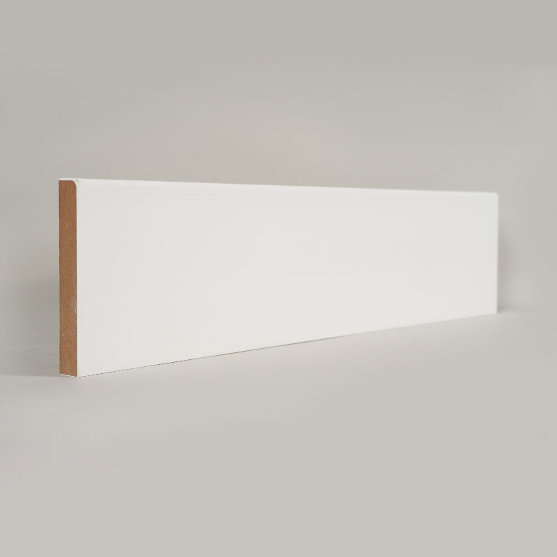 MDF-Sockelleiste (grundiert und perlweiß) 1/2' x 3 1/2'