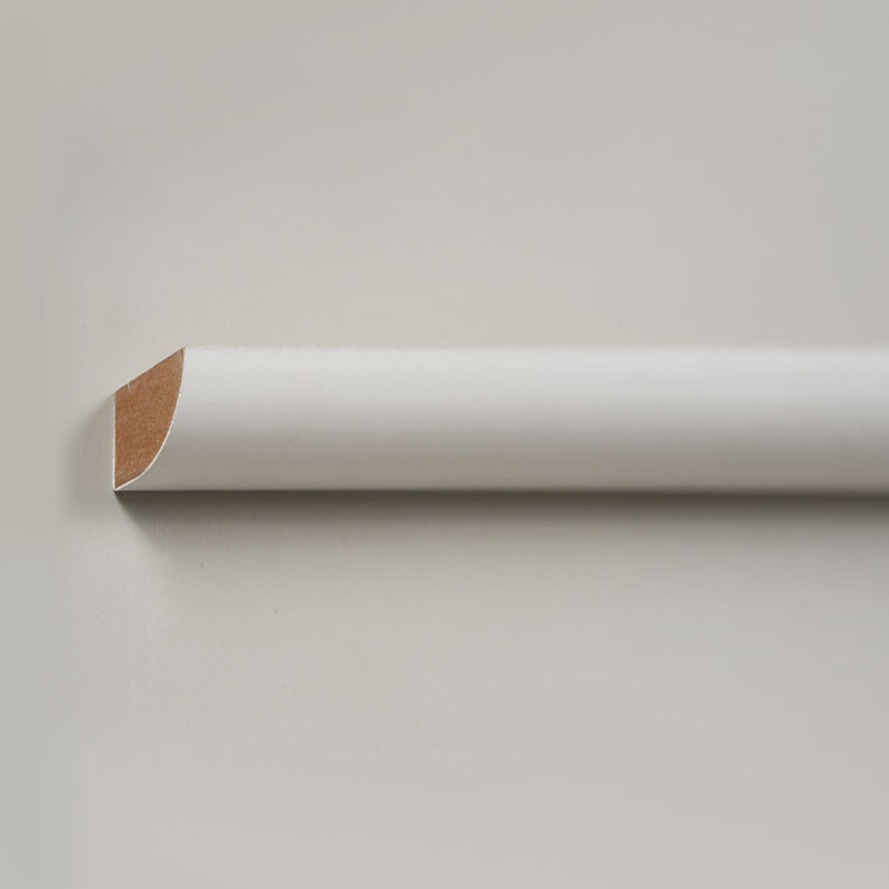 Viertelrundes MDF-Formteil (spachtelgrundiert und perlweiß), 1/2' x 3/4'