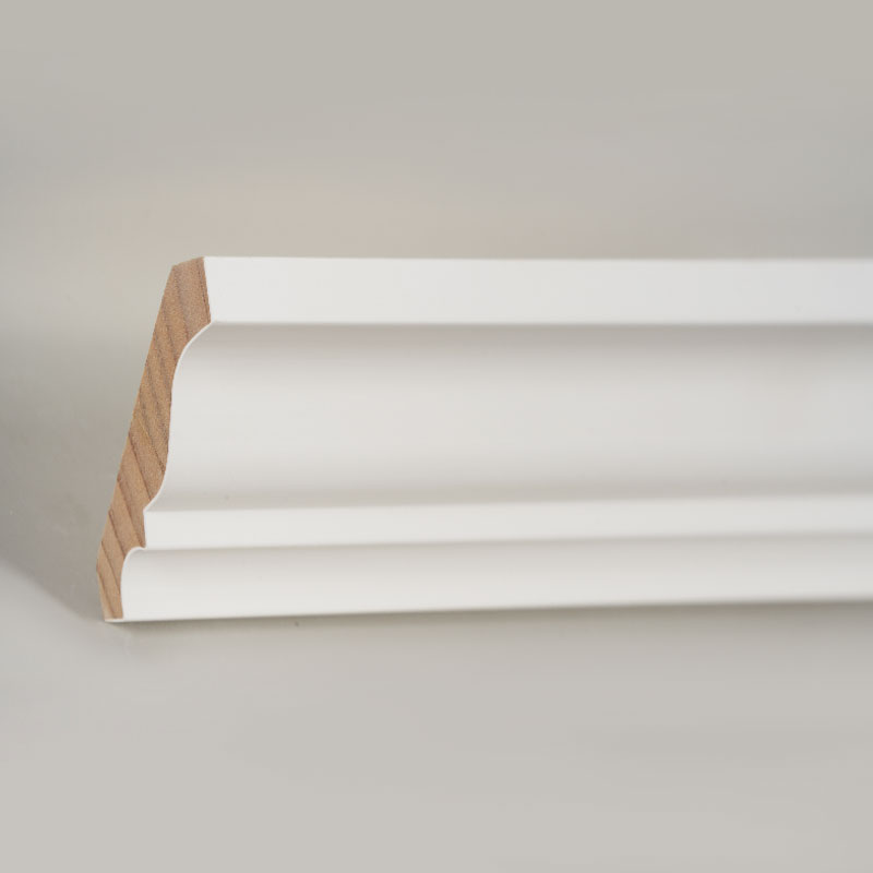 Zierleiste aus Kiefernholz (grundiert und perlweiß), 3/5' x 3 1/4' Zierleiste aus Kiefernholz (grundiert und perlweiß), 3/5' x 3 1/4'