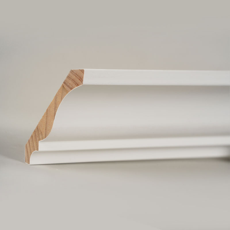 Zierleiste aus Kiefernholz (grundiert und perlweiß) 3/5' x 4 1/4' Zierleiste aus Kiefernholz (grundiert und perlweiß) 3/5' x 4 1/4'