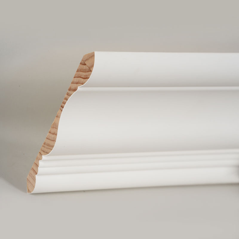 Zierleiste aus Kiefernholz (grundiert und perlweiß), 3/5' x 6'