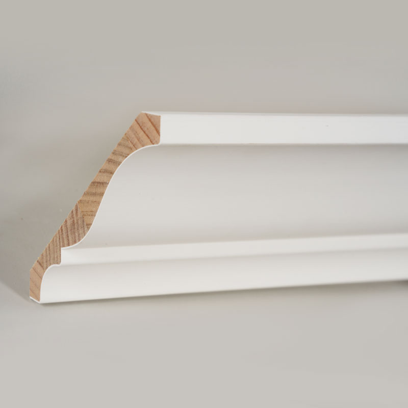 Zierleiste aus Kiefernholz (grundiert und perlweiß) 3/5' x 5 1/4' Zierleiste aus Kiefernholz (grundiert und perlweiß) 3/5' x 5 1/4'