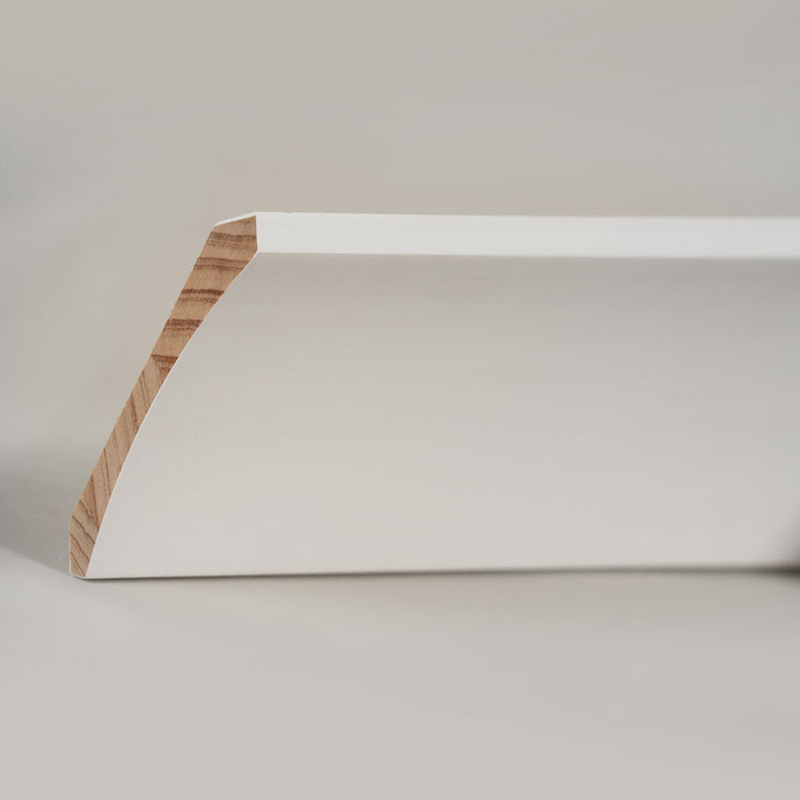 Zierleiste aus Kiefernholz (grundiert und perlweiß) 3/5' x 4 1/4'
