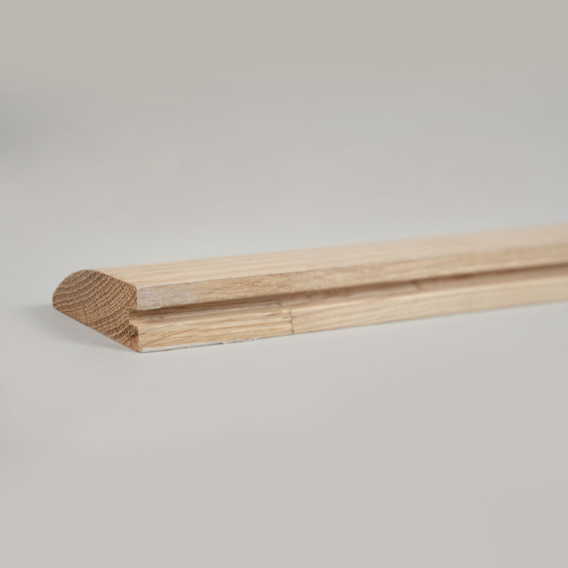 Reduzierer für ganze Holzscheite aus weißer Eiche (unbemalt lackiert) – Eiche naturfarben 3/4'x1 31/32'