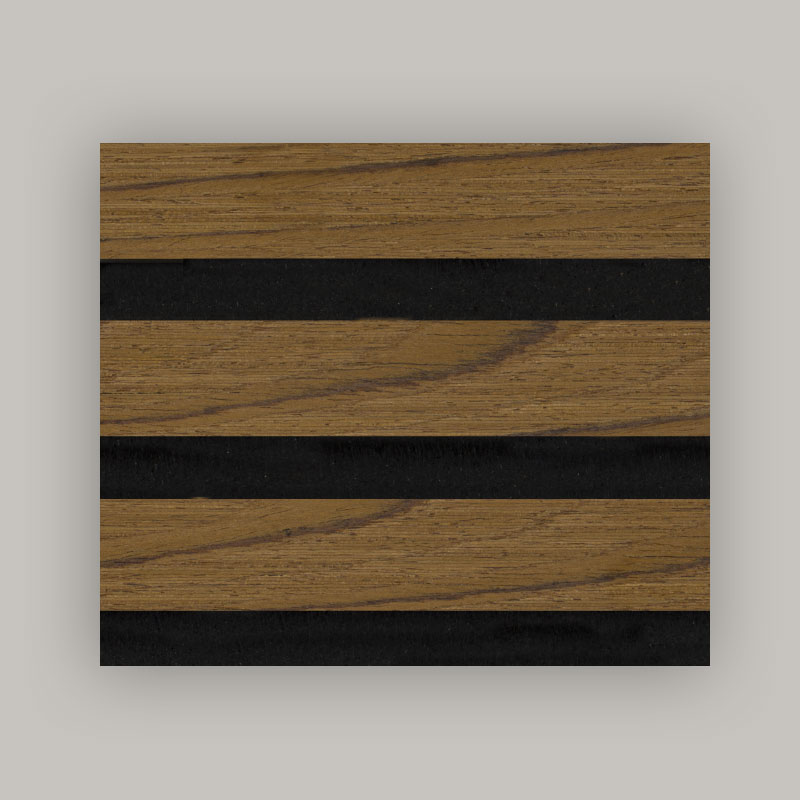 Gitterwand/Akustikwandpaneel (dreiseitig mit Holzfurnier umwickelt) – Holzmaserung, Farbe 2400/2700 mm x 600 mm