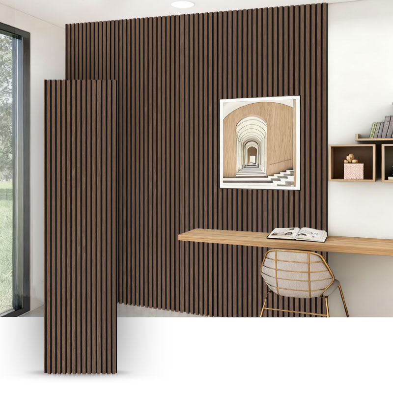 Gitterwand/Akustikwandpaneel (einseitig mit Holzfurnier umwickelt) – Holzmaserung, Farbe 2400/2700 mm x 600 mm