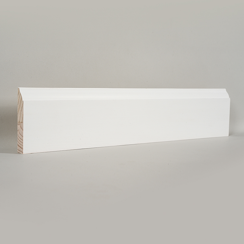 Fußleiste aus Kiefernholz (grundiert und perlweiß), 3/5' x 3 1/4' Fußleiste aus Kiefernholz (grundiert und perlweiß), 3/5' x 3 1/4'