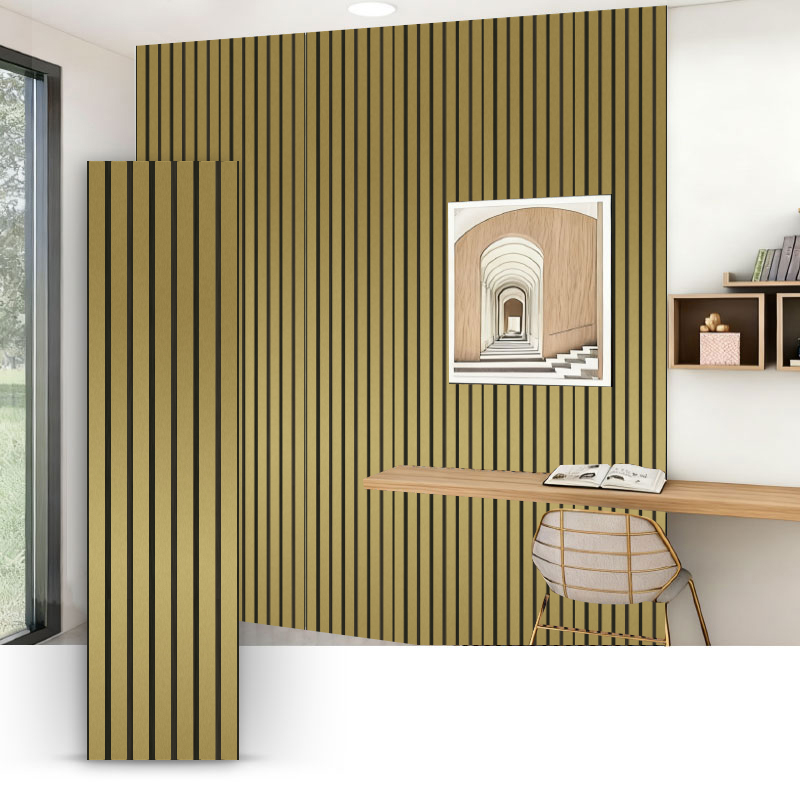 Gitterwand/Akustikwandpaneel (einseitig mit PVC umwickelt) – Metallic-Bürste-Farbe, 2400/2700 mm x 600 mm