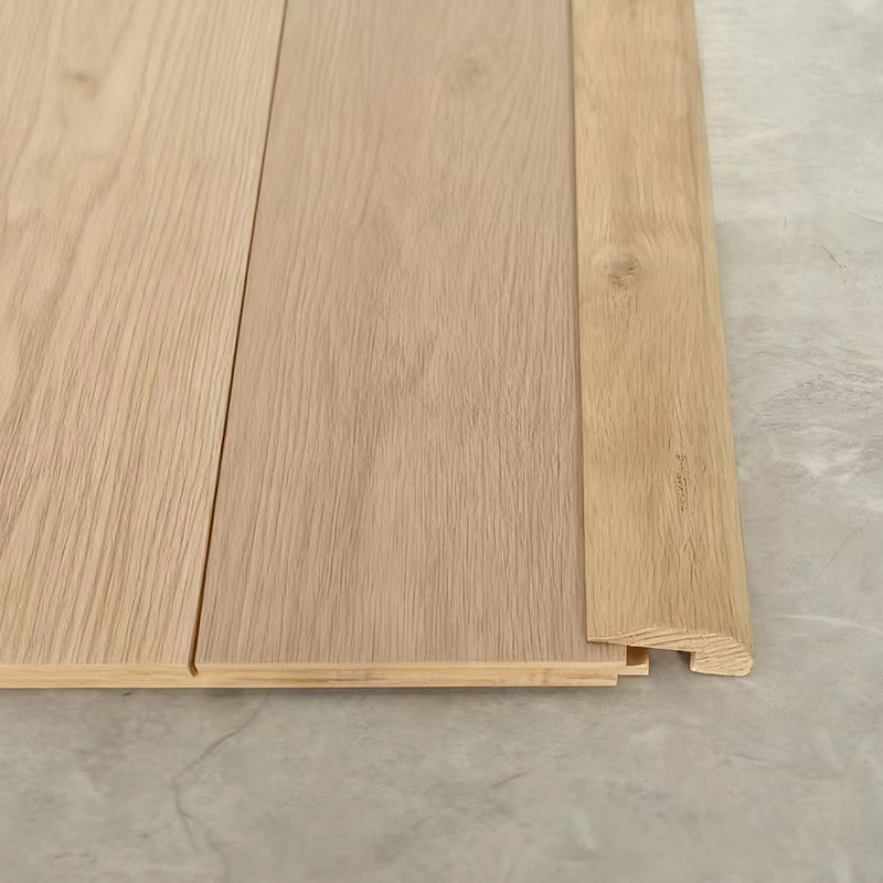 Ganze Holzscheite aus weißer Eiche in L-Form (unbemalt lackiert) – Eiche naturfarben 3/8'x1 31/32'