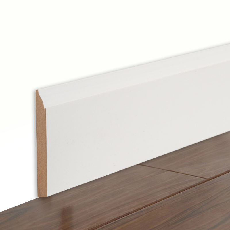 MDF-Sockelleiste (grundiert und perlweiß) 3/5' x 3 1/4'