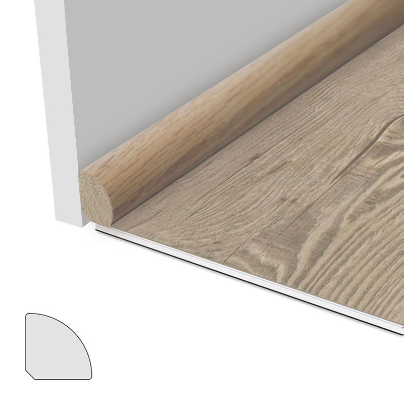 Viertelrunde Leiste aus massivem Holz (umwickelt mit rotem Eichenfurnier + Farbe) – Eichenfarbe 7/8' x 7/8'